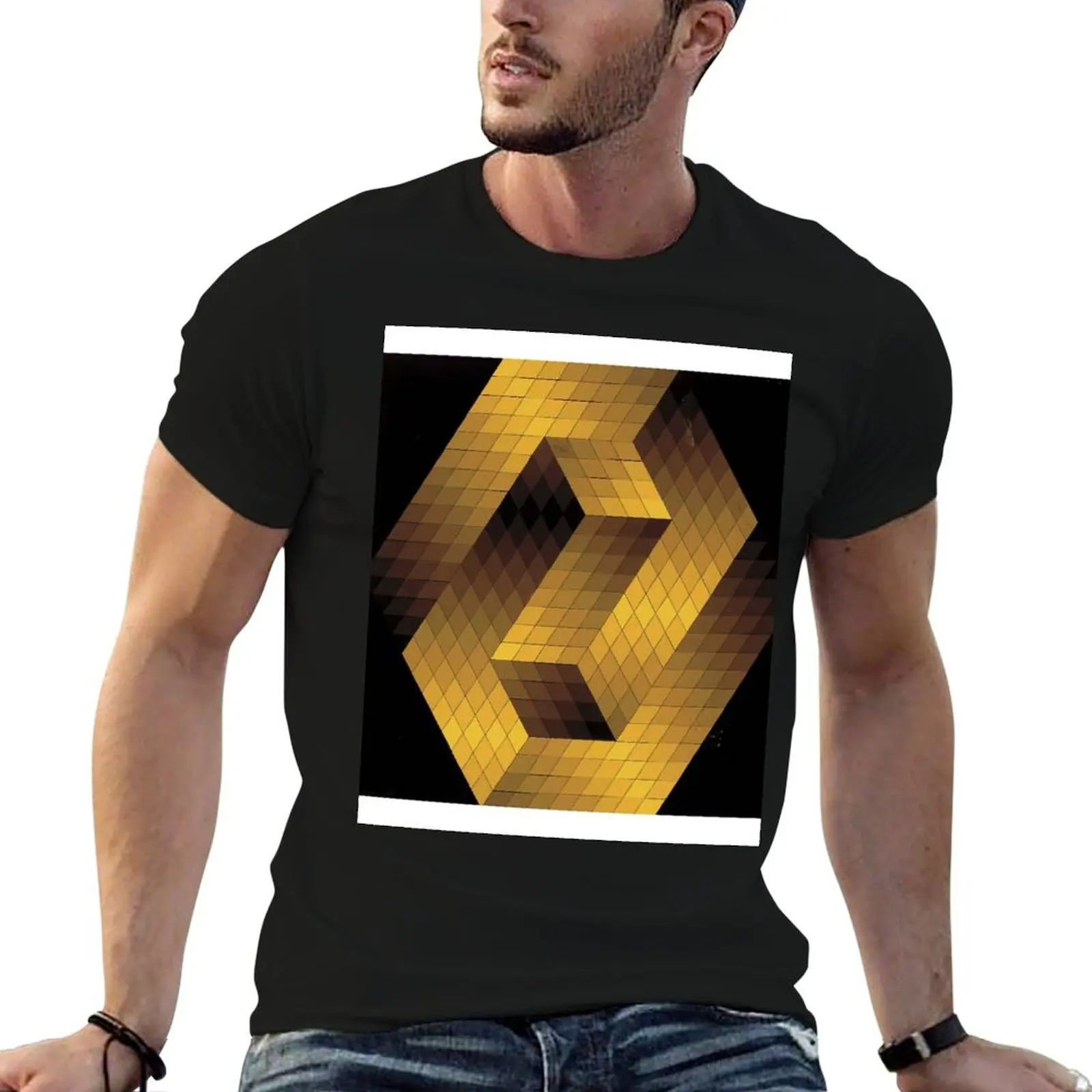 Victor Vasarely Plasticien artwork for sales, T-Shirt man t shirt plain oversizeds customs designer t shirt men