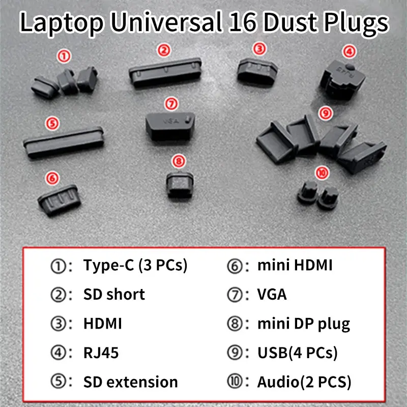 USB Silicone Dustproof Plug Type-c Dustproof Plug Minidp Dustproof Plug Laptop Multi-Purpose Computer Dustproof Plug