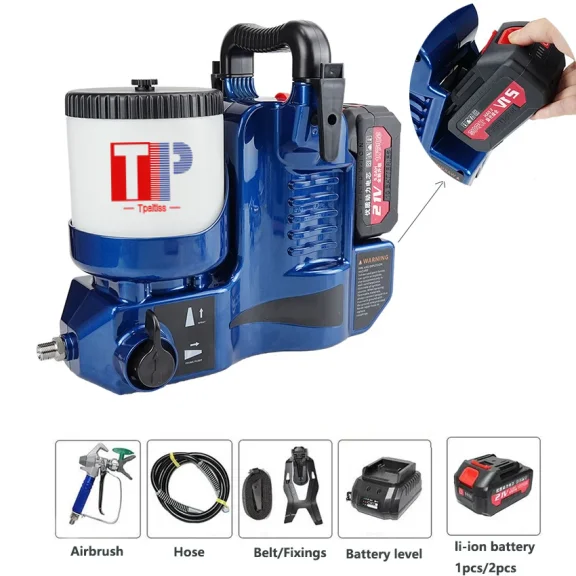 Tpaitlss Electric High Pressure Airless Wall Sprayer Rechargeable Paint Gun Backpack Style Spray Machine for Home Improvement