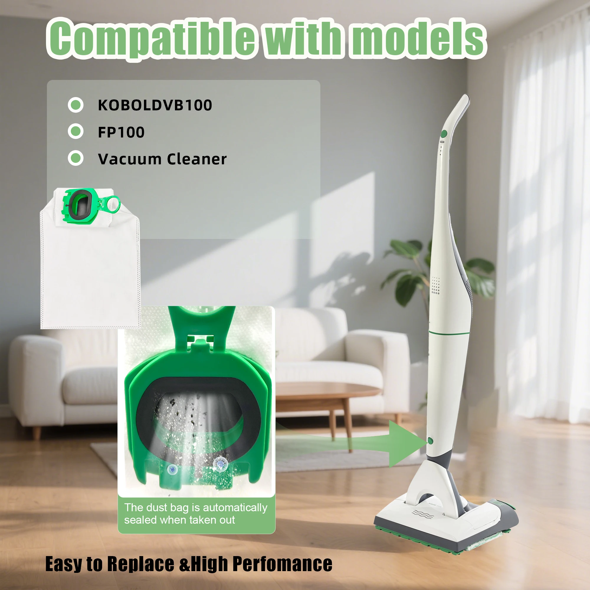 أكياس مرشح كيس لجميع الغبار لـ Vorwerk Kobold VB100 FP100 VB 100 FP 100 كيس المكنسة الكهربائية #5
