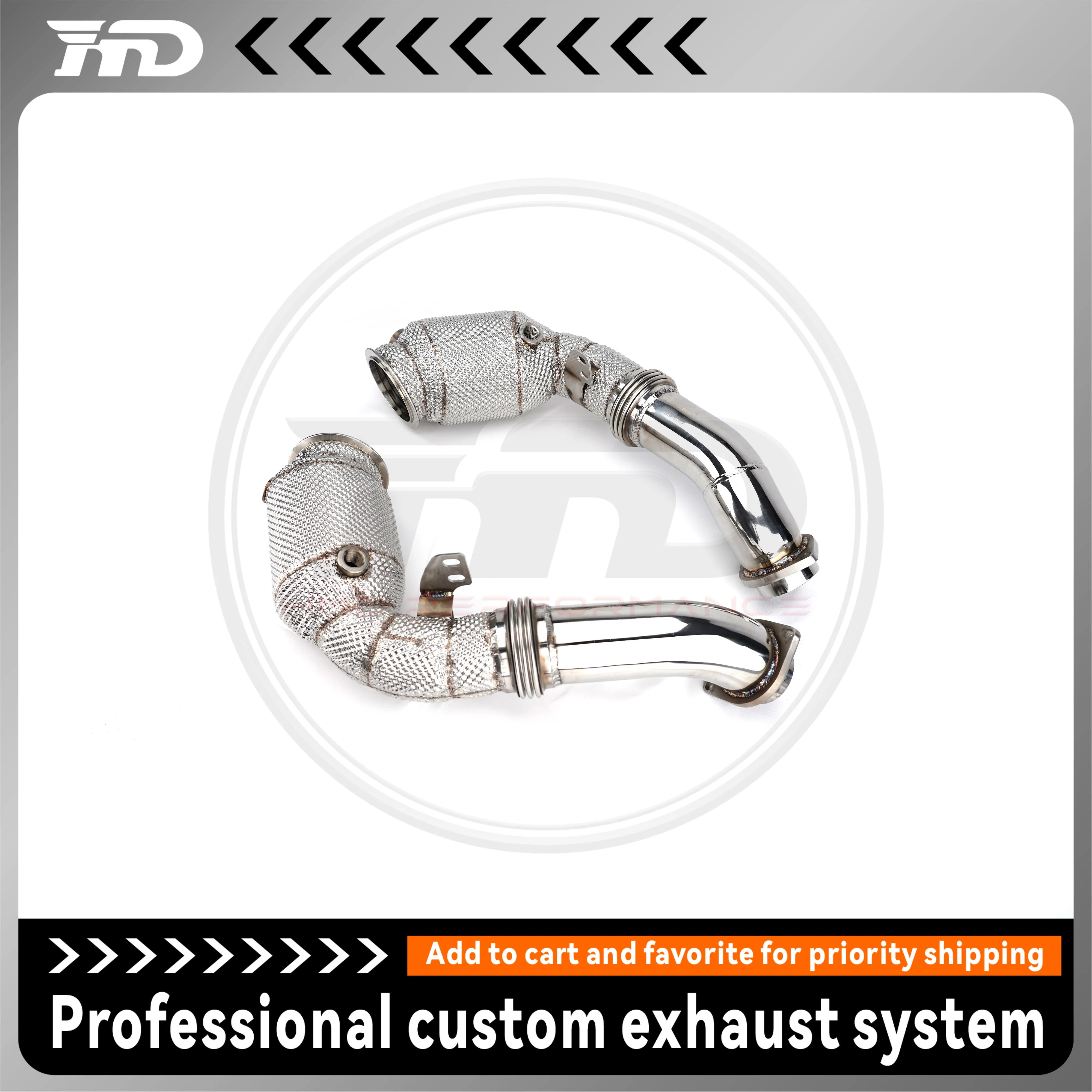 

HMD Exhaust High Flow Downpipe for BMW X5M X6M E70 E71 With Catalytic Catless Pipe