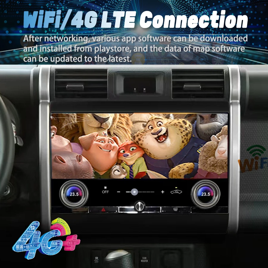 For Toyota FJ Cruiser J15 2007-2020 Android Car Radio Multimedia Player Carplay Air Conditioning Control Screen Navigation 13.3