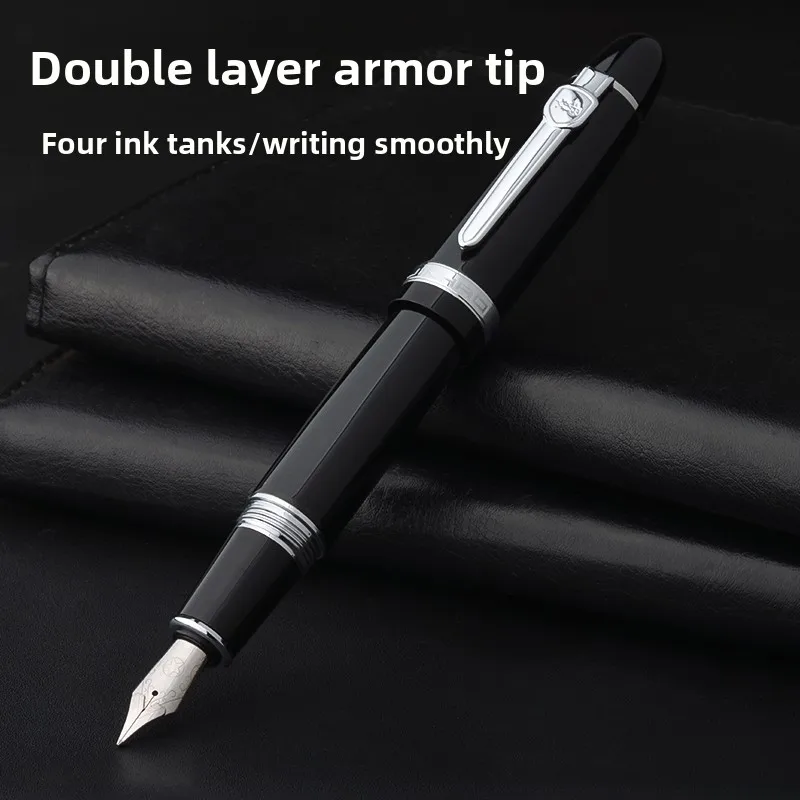 

Hand Polished Double Layer Fountain Pen Extra Thick 1.2mm 3.0mm Nib Large Iridium Grain Ink Pen Offce School Writing Gift
