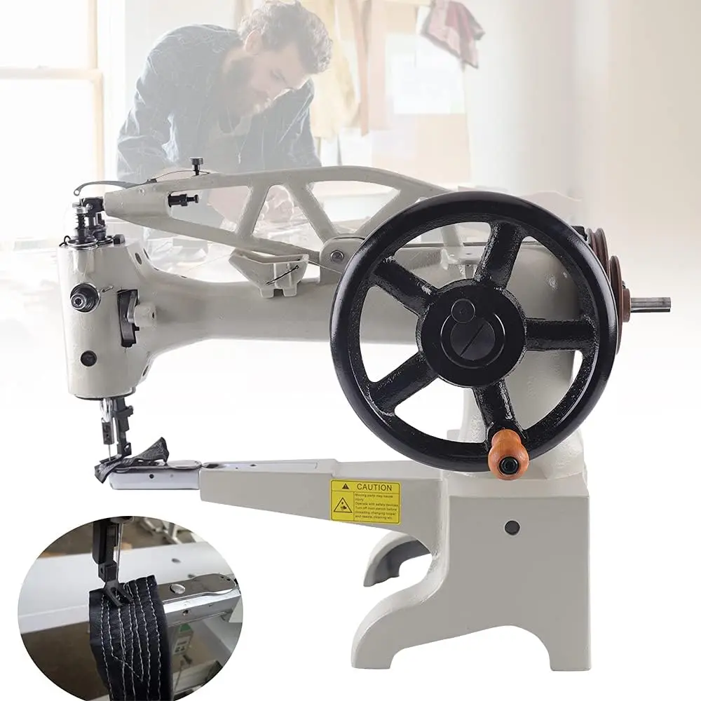 Leather Sewing Machine, Portable Sewing Stitcher 11.8Inch Manual Straight Stitch 500Spm Leather Sewing Machine, Heavy Duty Hand