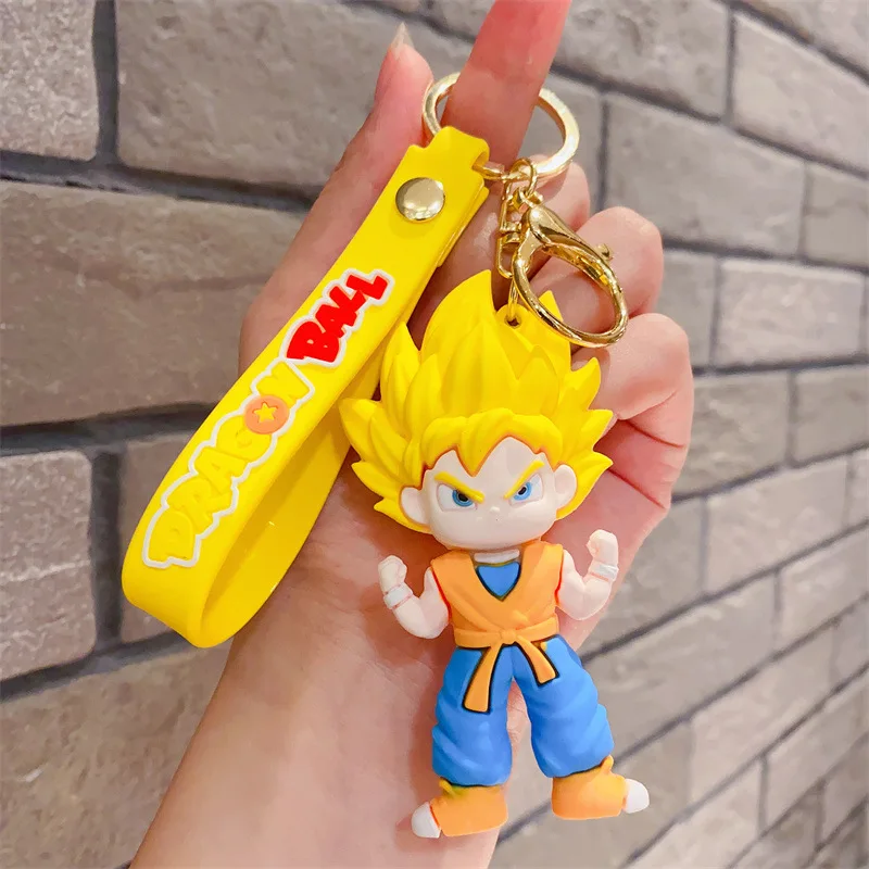 Japanese Anime Cartoon Dragon Ball Goku Piccolo Keychain Car Key Ring Cute Doll Bag Backpack Pendant Ornaments Accessories Gifts