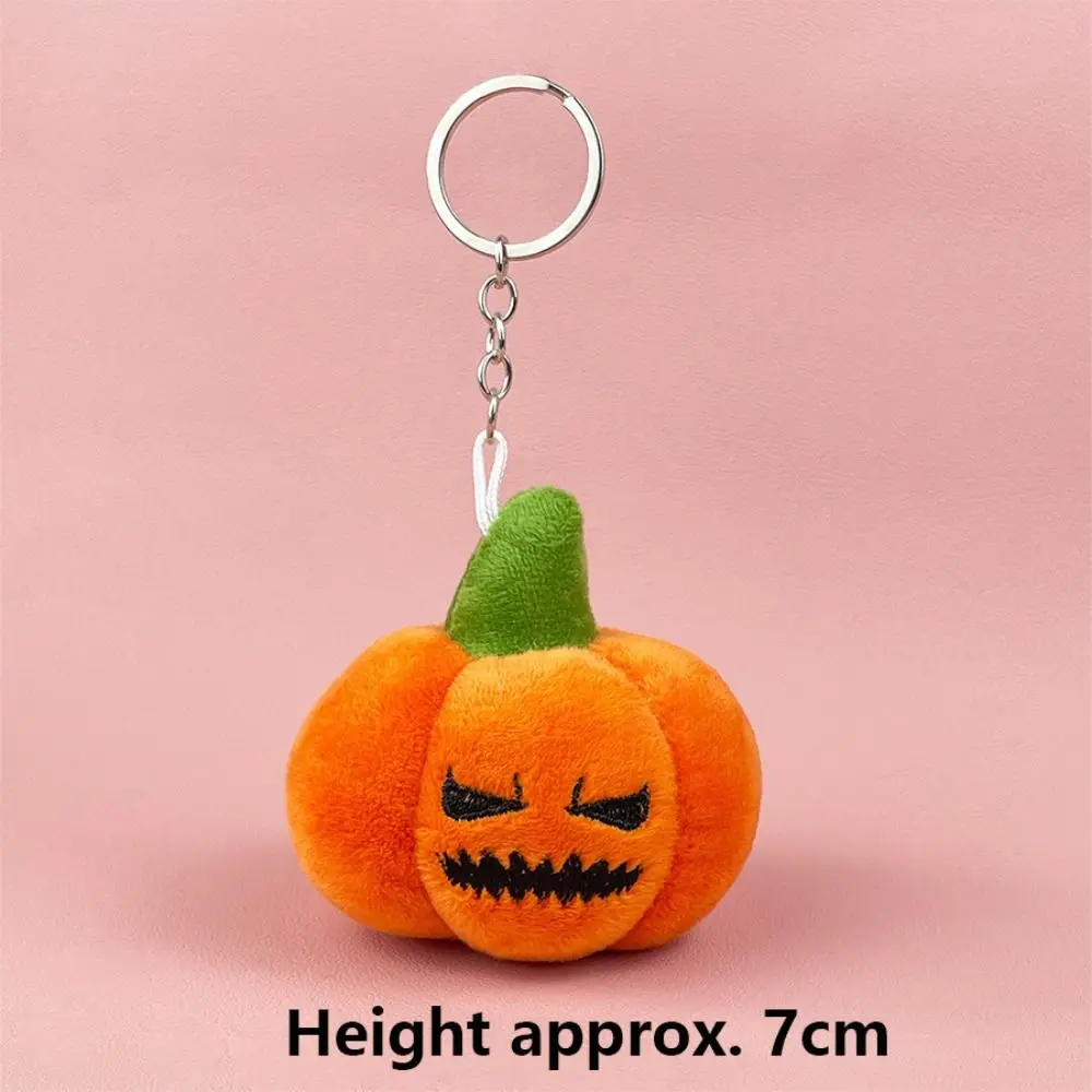 Bonito chaveiro de pelúcia laranja pp algodão halloween diversão decoração presente abóbora decoração chaveiro
