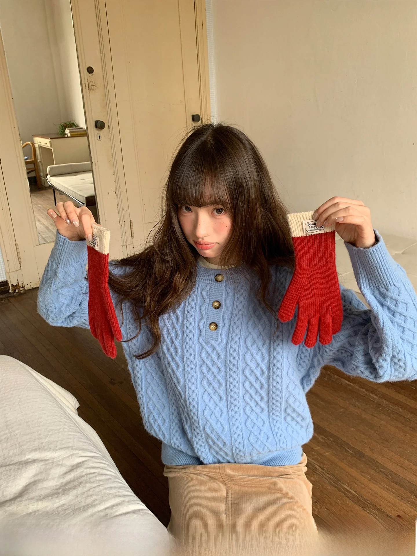 

Винтажный вязаный свитер Hello Henry Ne для женщин, свободный крой, однотонный, осенне-зимний, новый, с высоким воротником