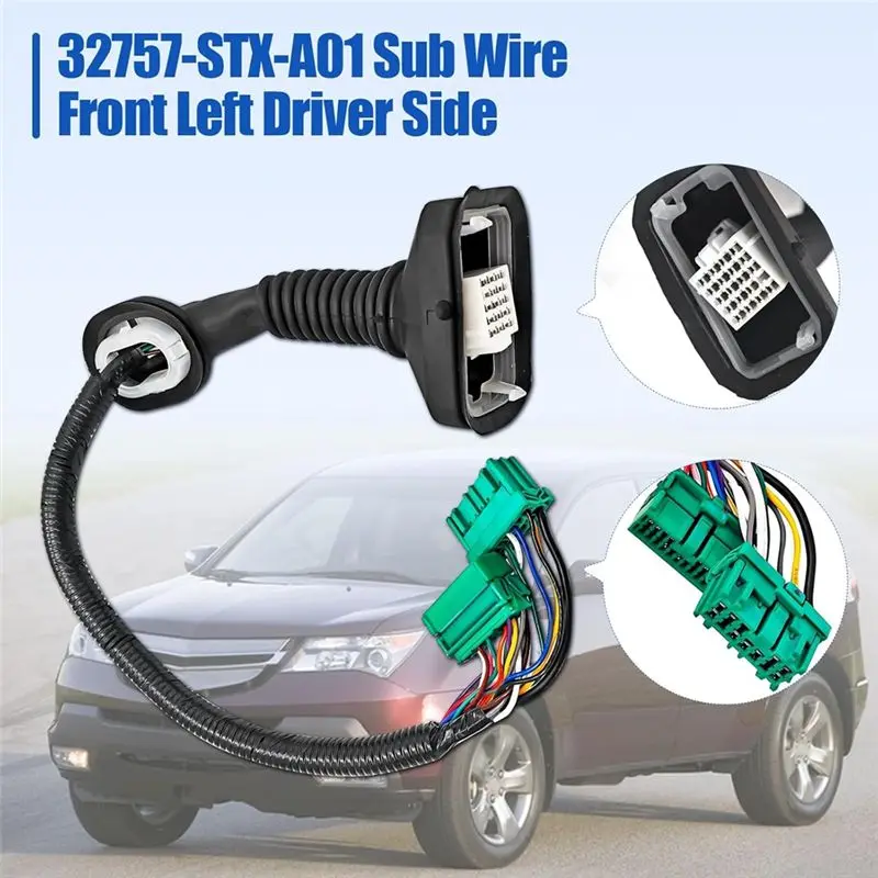 Front Door Sub Wire For Honda Acura 3.7 MDX 2010 2011 2012 2013 Replaces 32757-STX-A01 32757STXA01