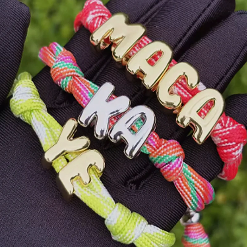 

Bracelet DIY Bubbles Handmade Braided String Letter Bracelet Women Charm Sweet Colorful Beaded Heart JewelryGift