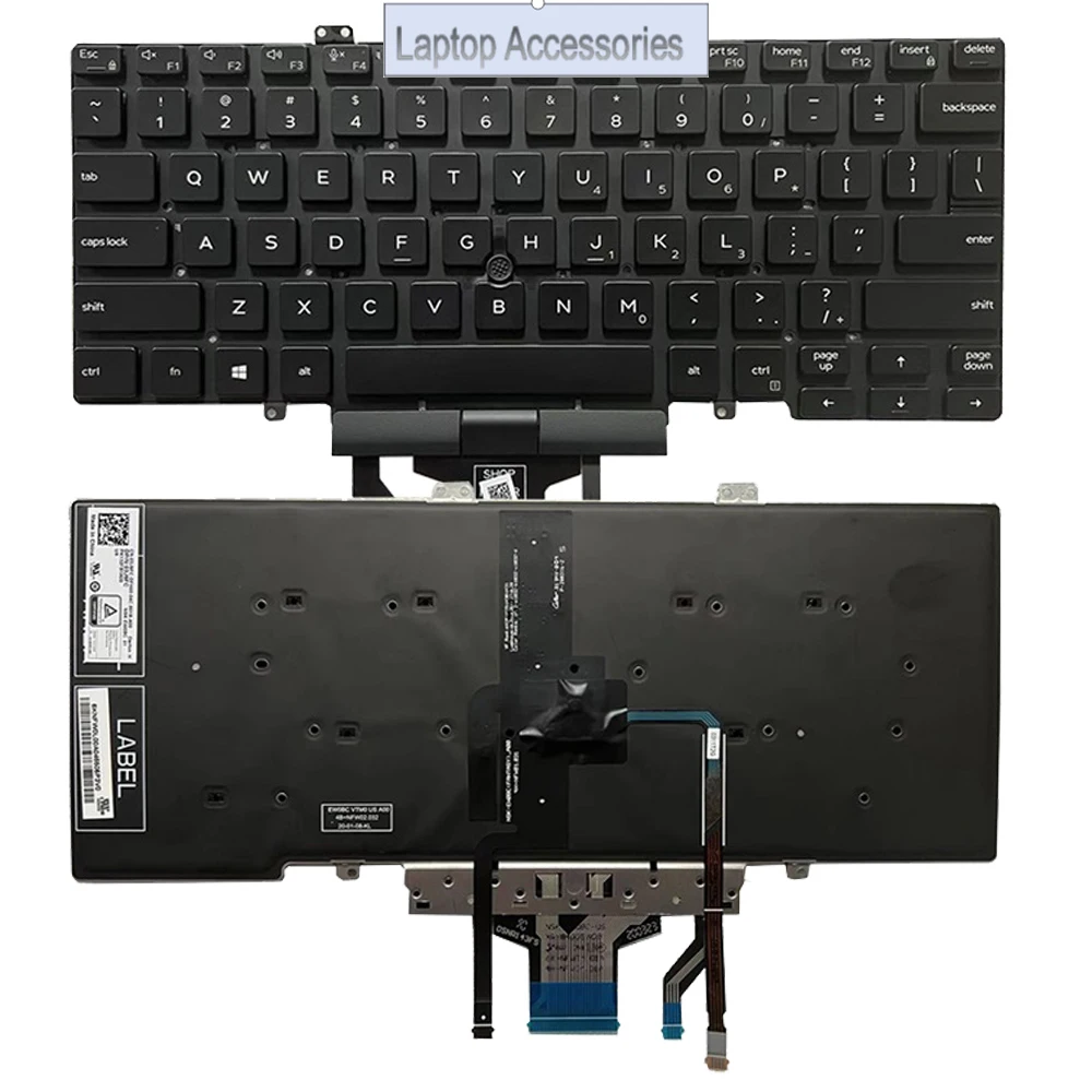 New Backlit US/Latin Keyboard For Dell Latitude 5400 5401 5410 5411 7400 7410 With Mouse Point Stick 0RN86F 0Y1F5W PK132EE2B22