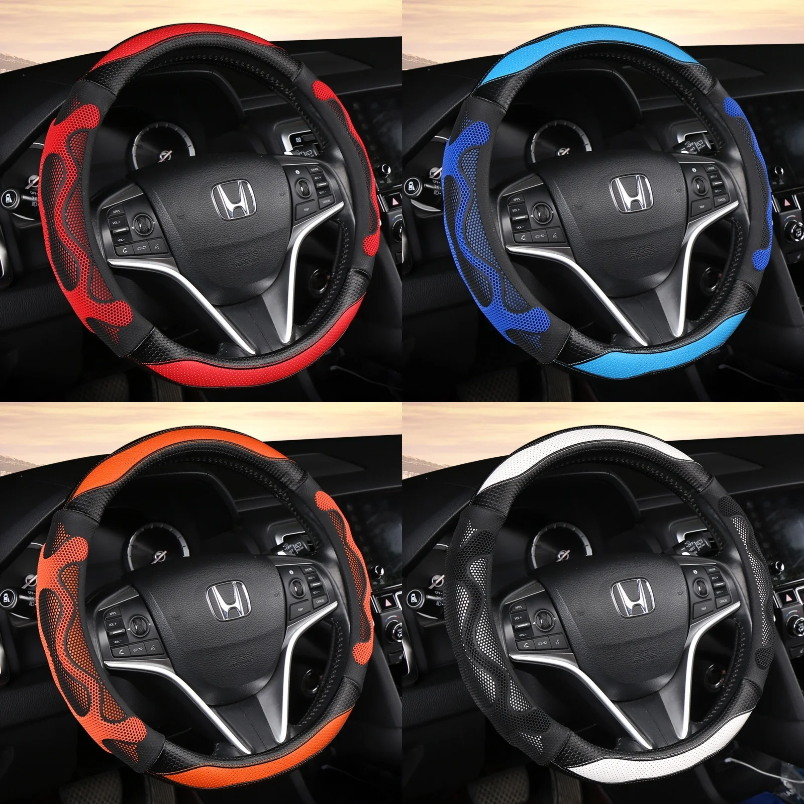 

Auto Steering Wheel Cover Honeycomb Silicone Anti-Slip Breathable Summer Universal