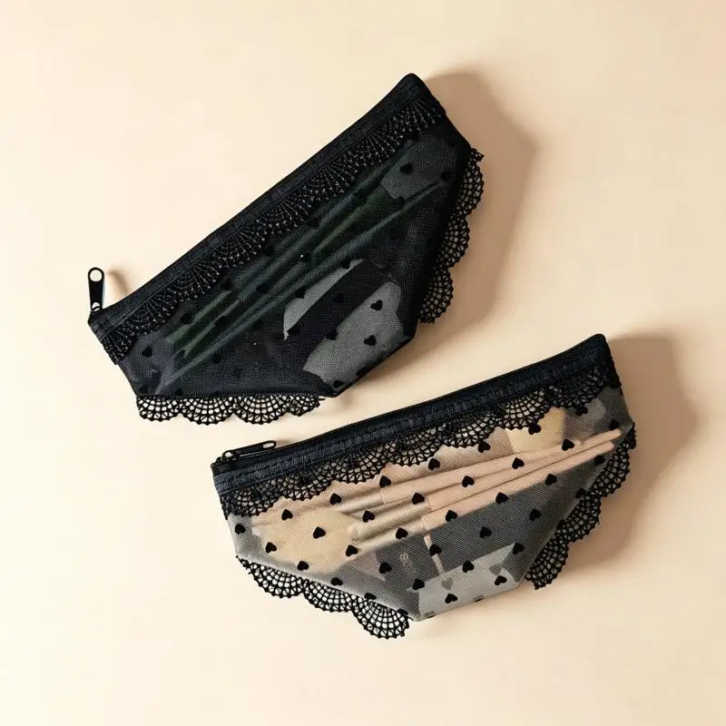 Portable Zippered Makeup Storage Bag Inspired by Lace Mesh Briefs for Easy Cosmetic Organization image 6