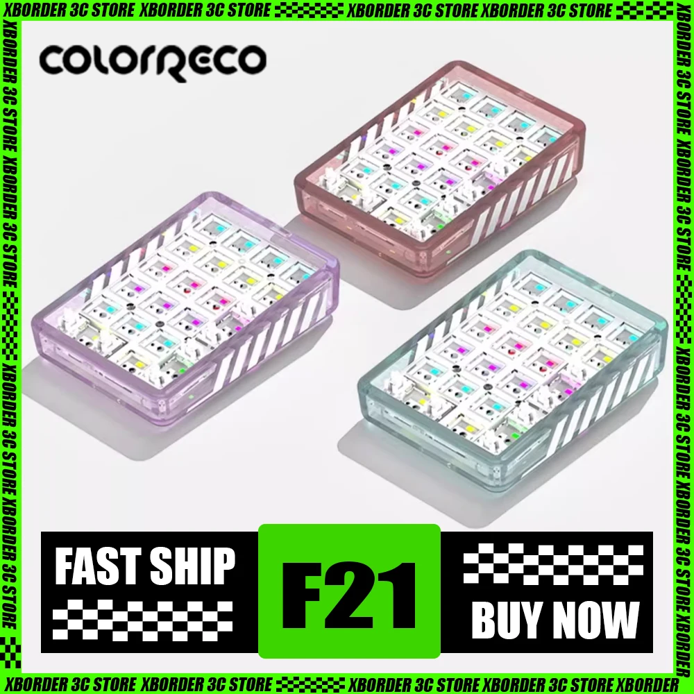 ColorReco F21 Transparent Pad Keypad Mini Mechanical Keyboard Three Mode Bluetooth Wireless Keyboard Hot-Swap Numpad Pc Office