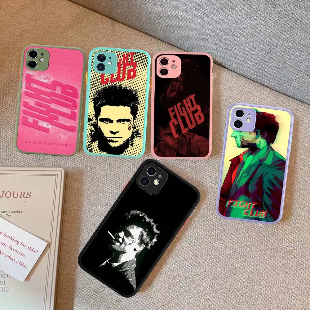 

Classic Movie F-fight C-club Phone Case For IPhone 14 11 12 13 Mini Pro Max 8 7 Plus X XR XS MAX Translucent Matte Cover