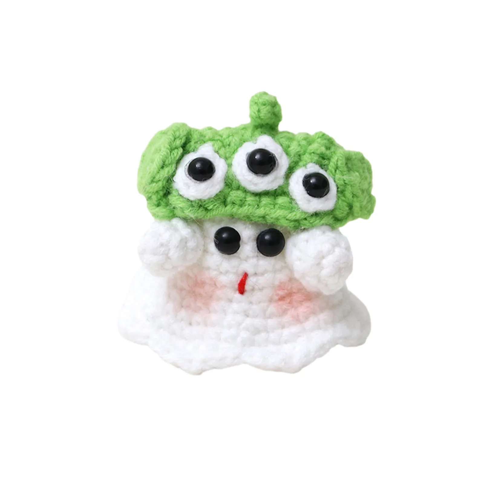 Kawaii Crochet energía patata tejer muñecas de lana fantasma hecho a mano Crochet Animal adorno de escritorio decoración de la habitación regalos de cumpleaños