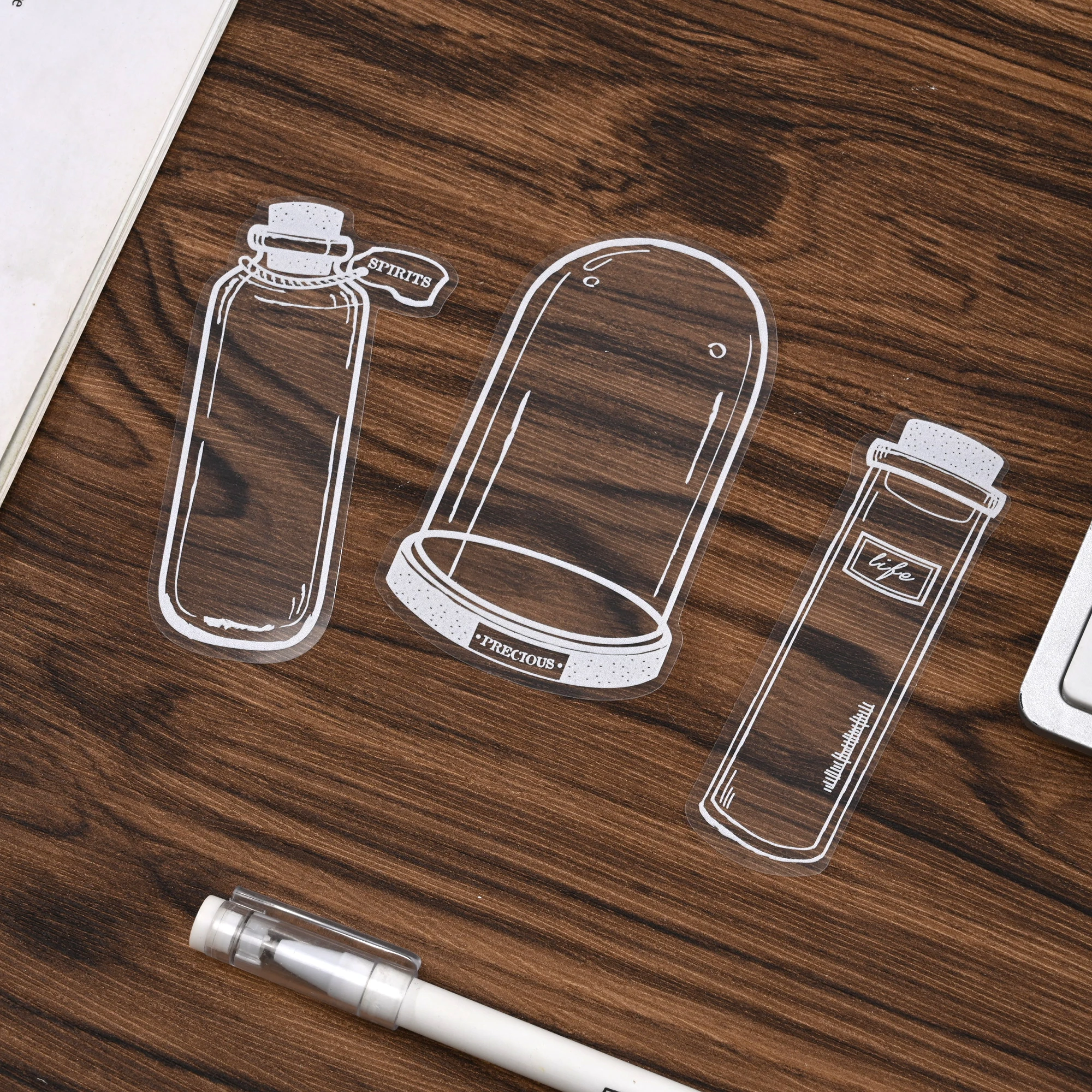 30pcs Transparent Dried Flower Bookmark Decoration Label Diy Handmade Bookmark Glassware Sticker Handbook Decoration Material