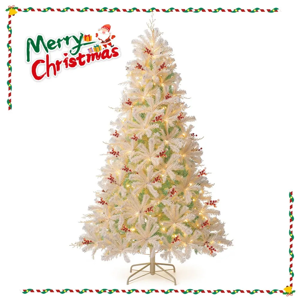 

7 FT Pre-lit Artificial Christmas Tree w/855 Branch Tips & 350 LED Lights