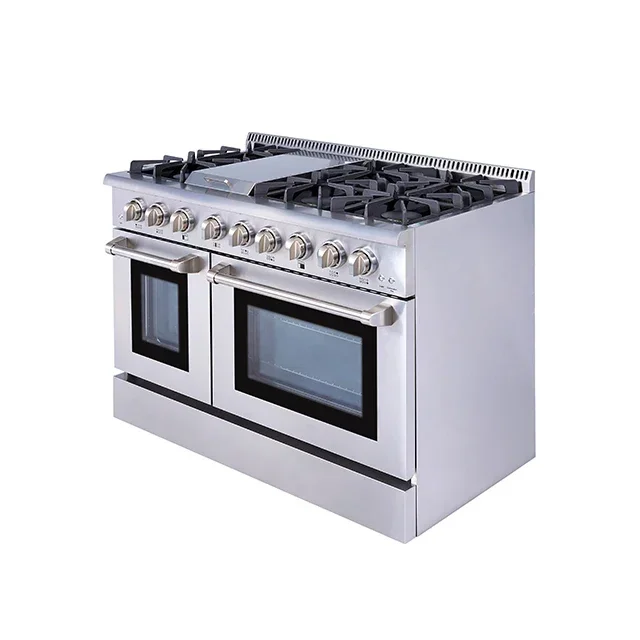 Pro style cooking Double oven freestanding 6 burners 48 in Gas Range