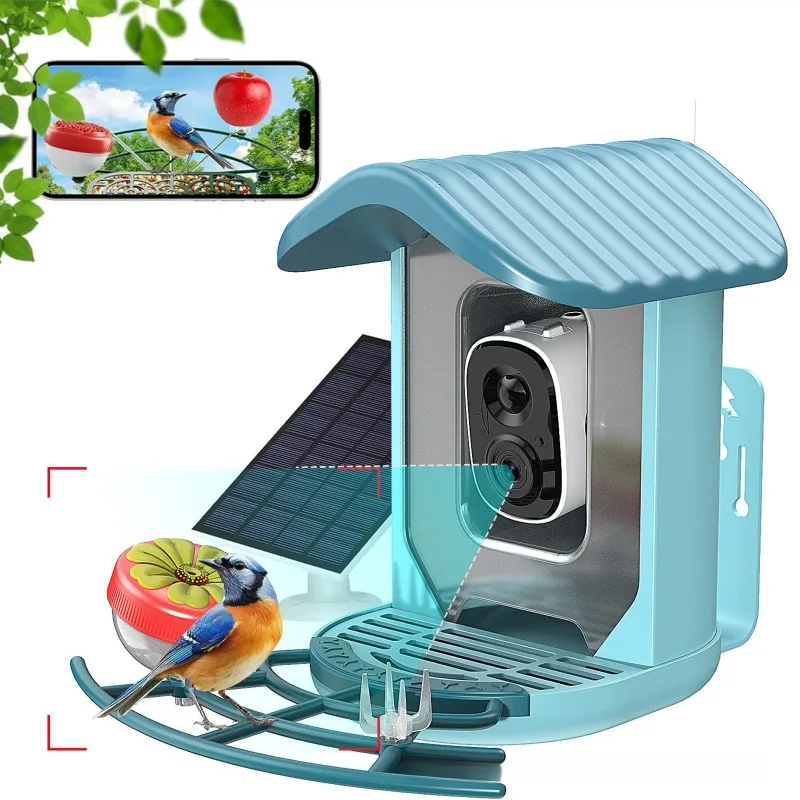 

AI Intelligent Feeder Outdoor Small Bird Feeder Visual Camera Solar Automatic Charging Bird Feeder bird feeder outdoor