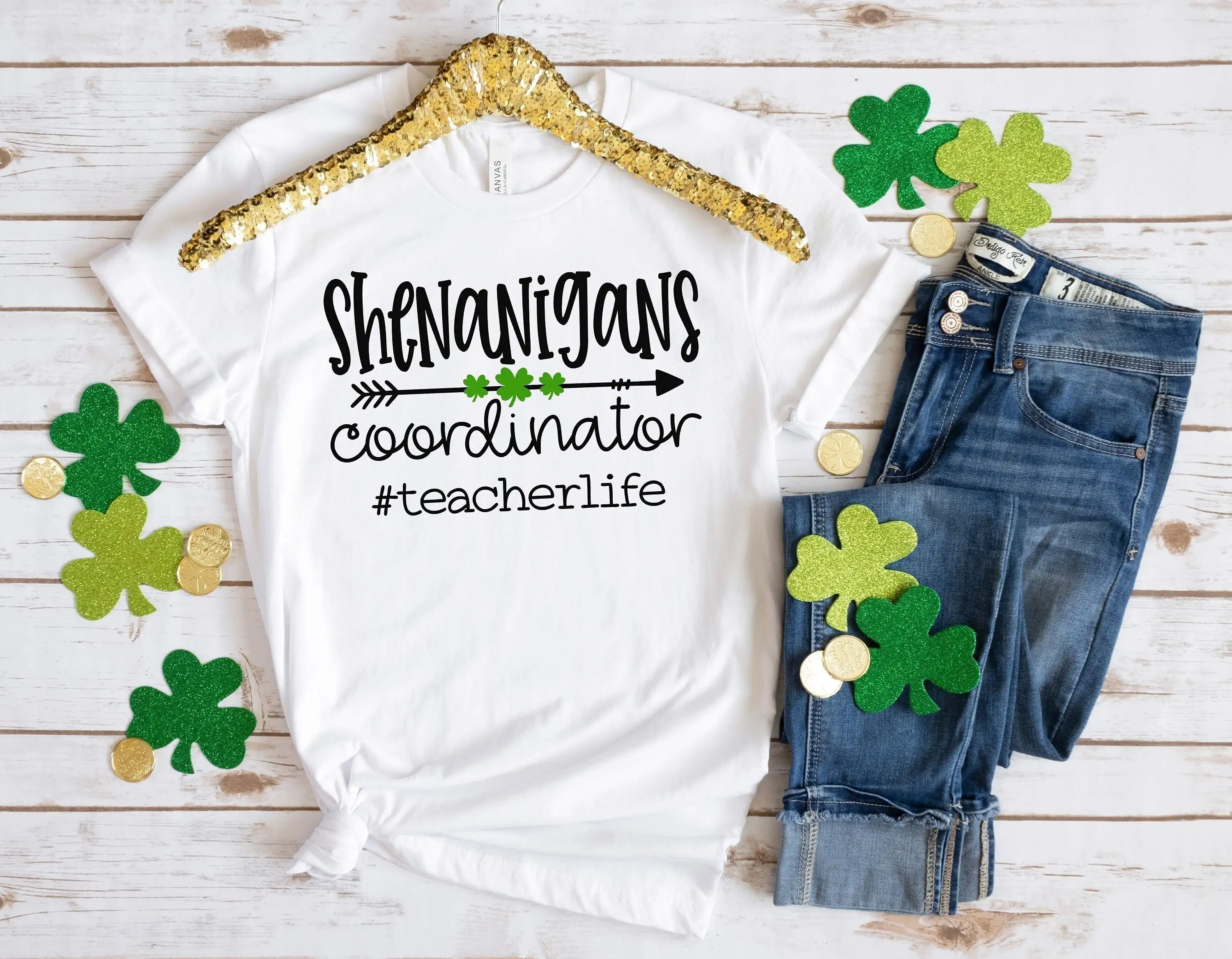 Shenanigans Coordinator T Shirt Teacher St Patricks Day Saint Patrick Pattys Irish Gifs Shamrock