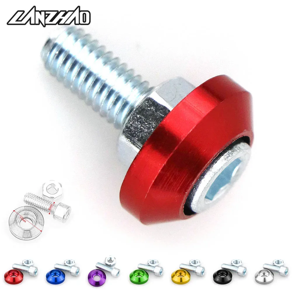 7 Colors Car Motorcycle License Plate Frame Mounting Screws Bolts Nuts Fasteners 6mm for Suzuki Triumph Ducati Benelli Honda BMW