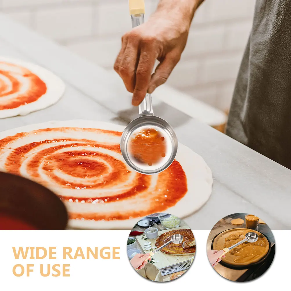 

2Pcs Sauce Ladle Stainless Steel Pizza Spread Spoon Kitchen Cooking Tool for Gravy Ketchup Chocolate Dipping Serving