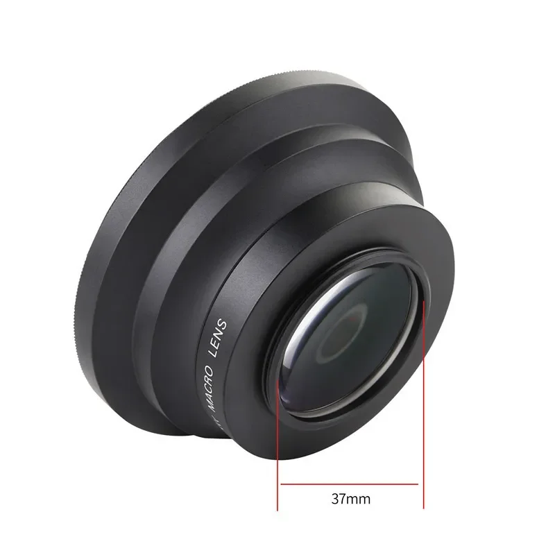 Professional 37mm Macro+72mm Wide Angle Lens 0.39X Full HD for 4K Camcorder 2 IN 1 Universal Lens Adapter Camcorders Accessory