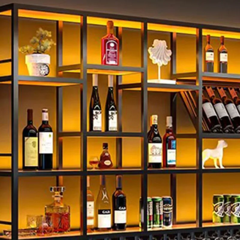 Bottle Industrial Bar Cabinet Luxury Sideboard Storage Corner Bar Cabinet Square Display Estante Para Vinos Bar Decorations