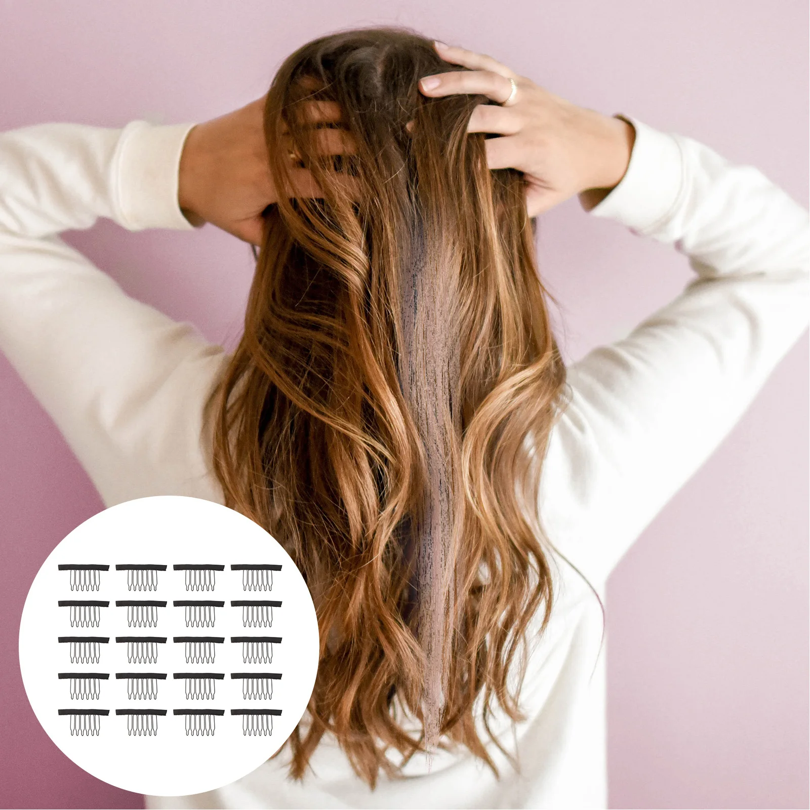 

20Pcs Clips Steel Teeth Combs Fixing Clips for Caps Hair Extensions DIY Making Accessories Teeth Combs Hair Accessories