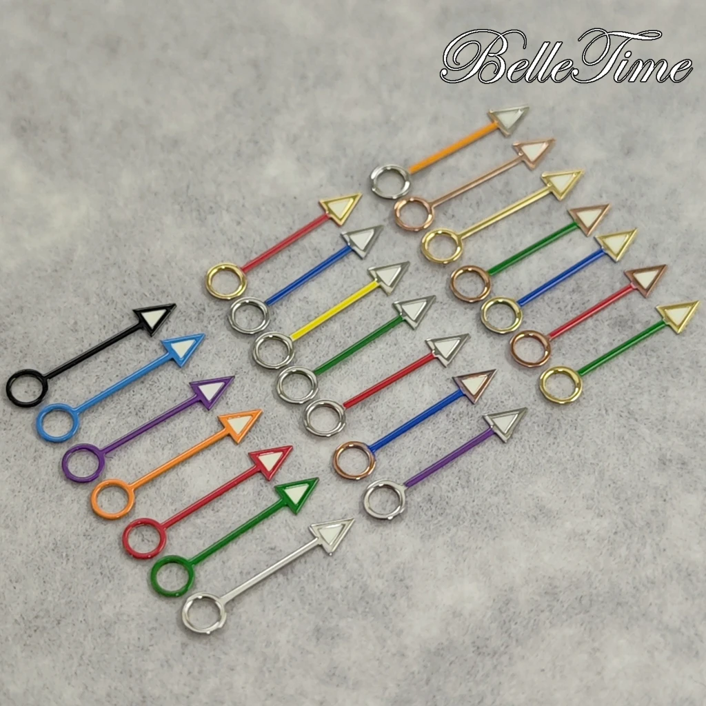 12.5mm NH34 GMT Hands C3 Green Luminous Blue Green Black Orange GMT Watches Pointers  For NH34A 4R34 Movement Replacement Parts