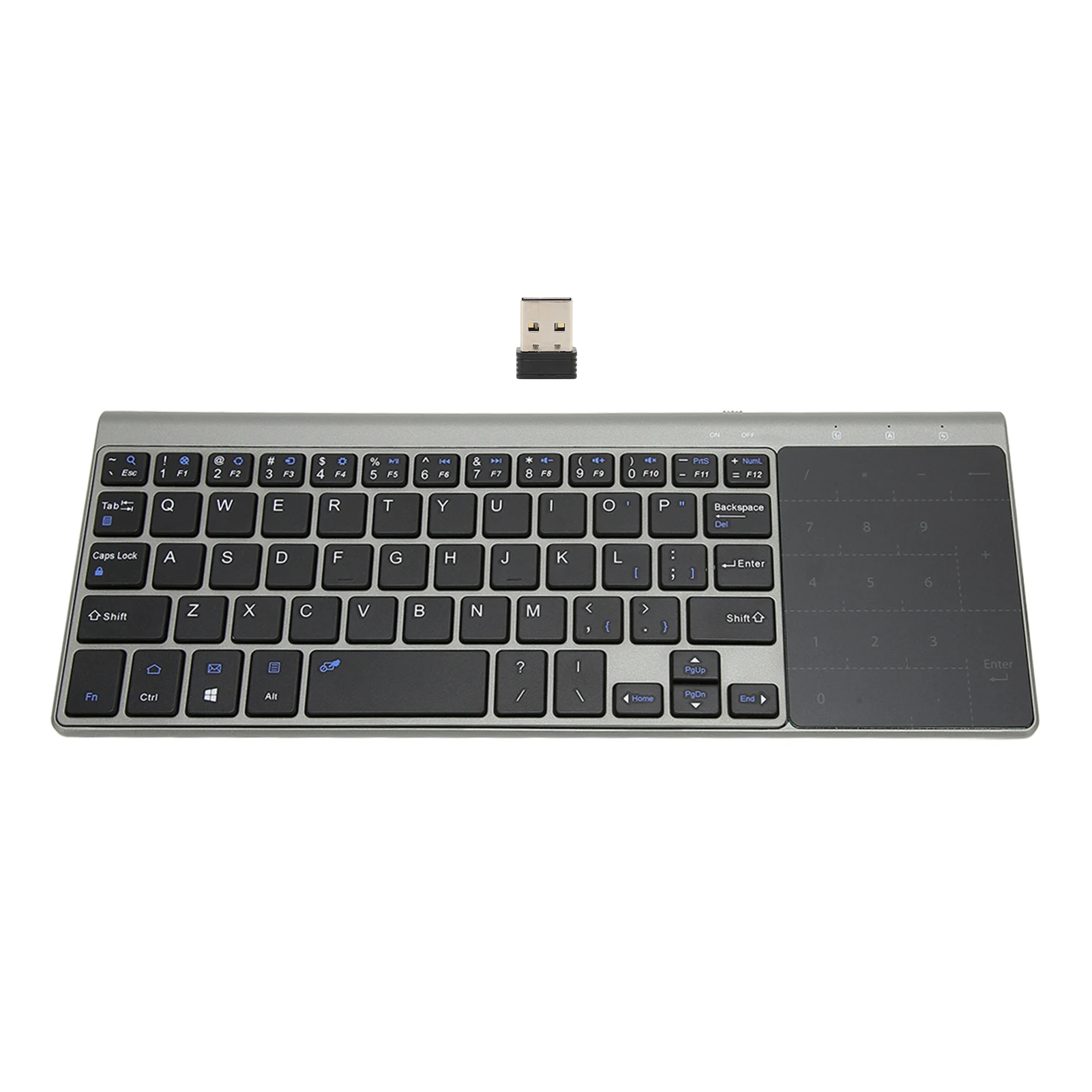 2.4G Wireless Keyboard Smart Power Saving Wireless Keyboard Touchpad 2 in 1 Sensitive Touchpad for Laptop Computer Android IOS
