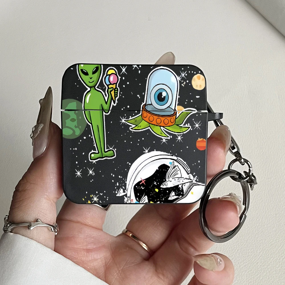 الكرتون الغريبة الفضاء نمط سماعات حالات ل AirPods برو 3/برو 2/برو سماعة حالة للصدمات الغطاء الواقي AirPods 1/2/3/4