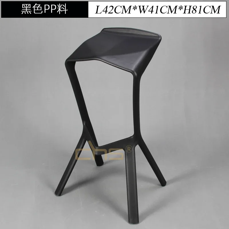 Silla de bar con boca de tiburón, taburete de bar alto de plástico apilable creativo