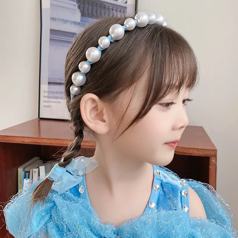 Fashion Kids Princess Headbands Sweet Pearl Mesh Hair Hoop for Girls Children Hair bands Toddlers Girl Hair Accessories