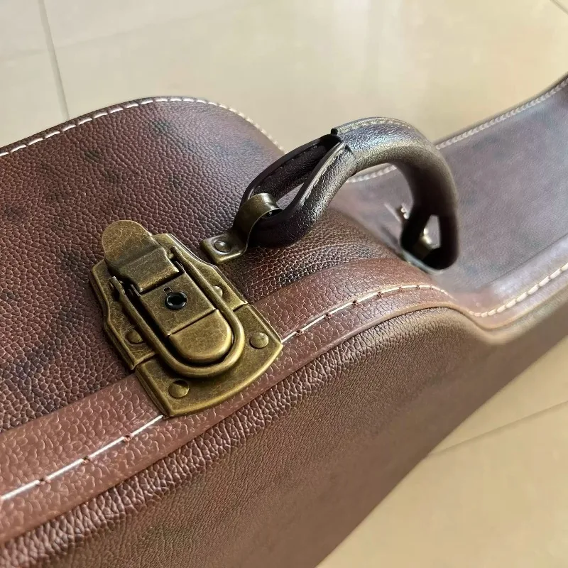 41-inch Hard Acoustic Guitar Case High-quality Vintage Brown Portable Durable Folk Guitar Box Musical Instrument Accessories - view 6