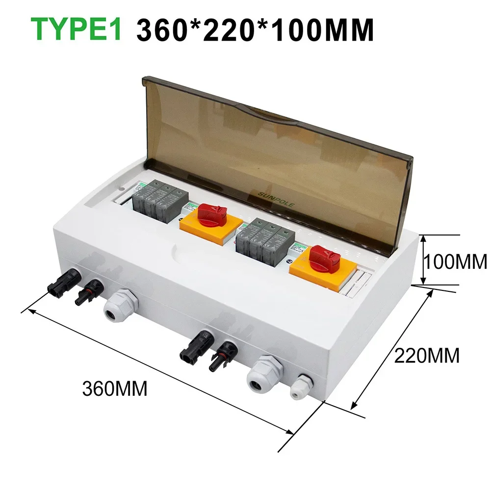 1set 1000V PV Combiner Box Lsolating Switch Kit For Solar Array Solar Photovoltaic Combiner Box LQX-C DC Strings Parts