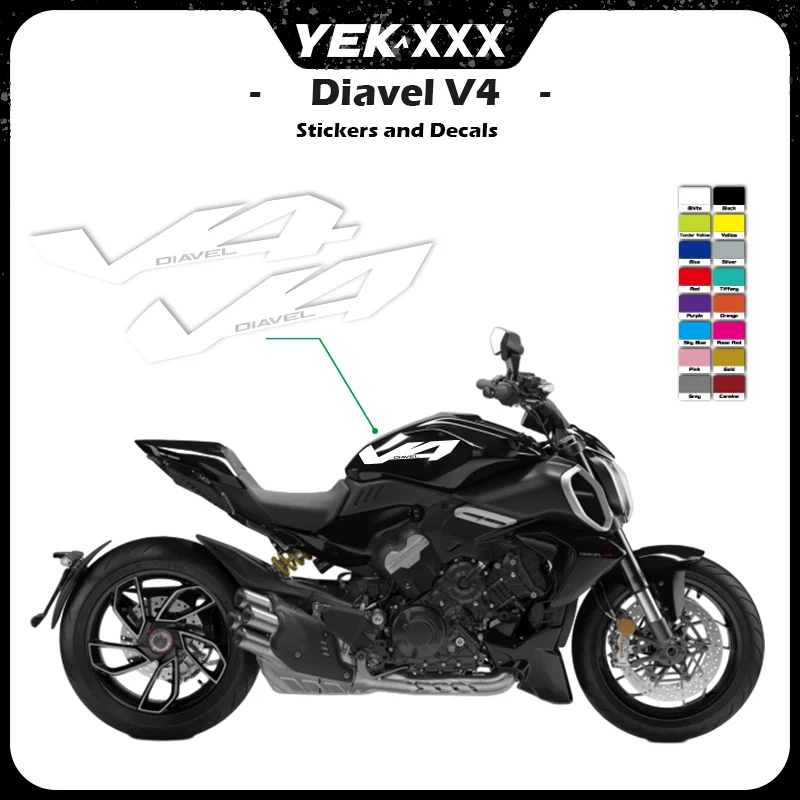 

For Ducati Diavel V4 Hollow Fuel Tank Flower Stickers Motorcycle Fairing Shell Sticker Decal DiavelV4 Side Sticker Kit for Tank