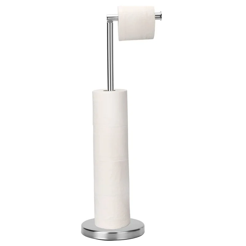 

Toilet Paper Holder, Free Standing Toilet Paper Holder Stand with Reserve for 4 Spare Rolls, Sturdy Base