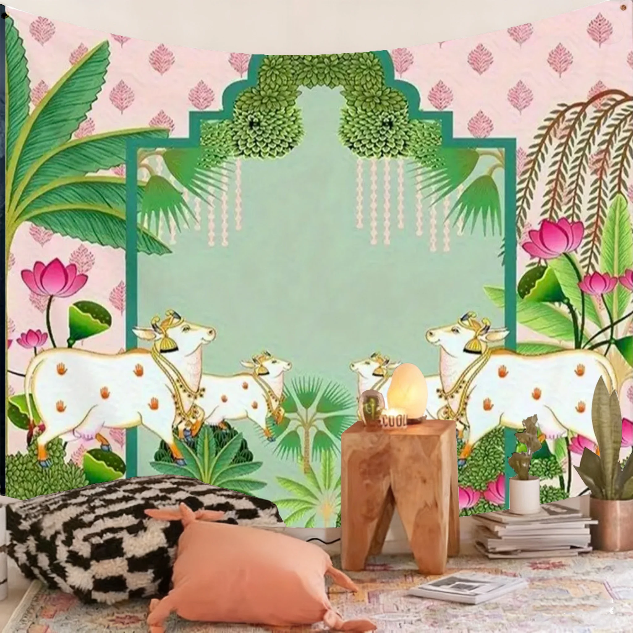 Tło z indyjskim świątynią, żyw – Home Decor Indonesia recenzja i cena