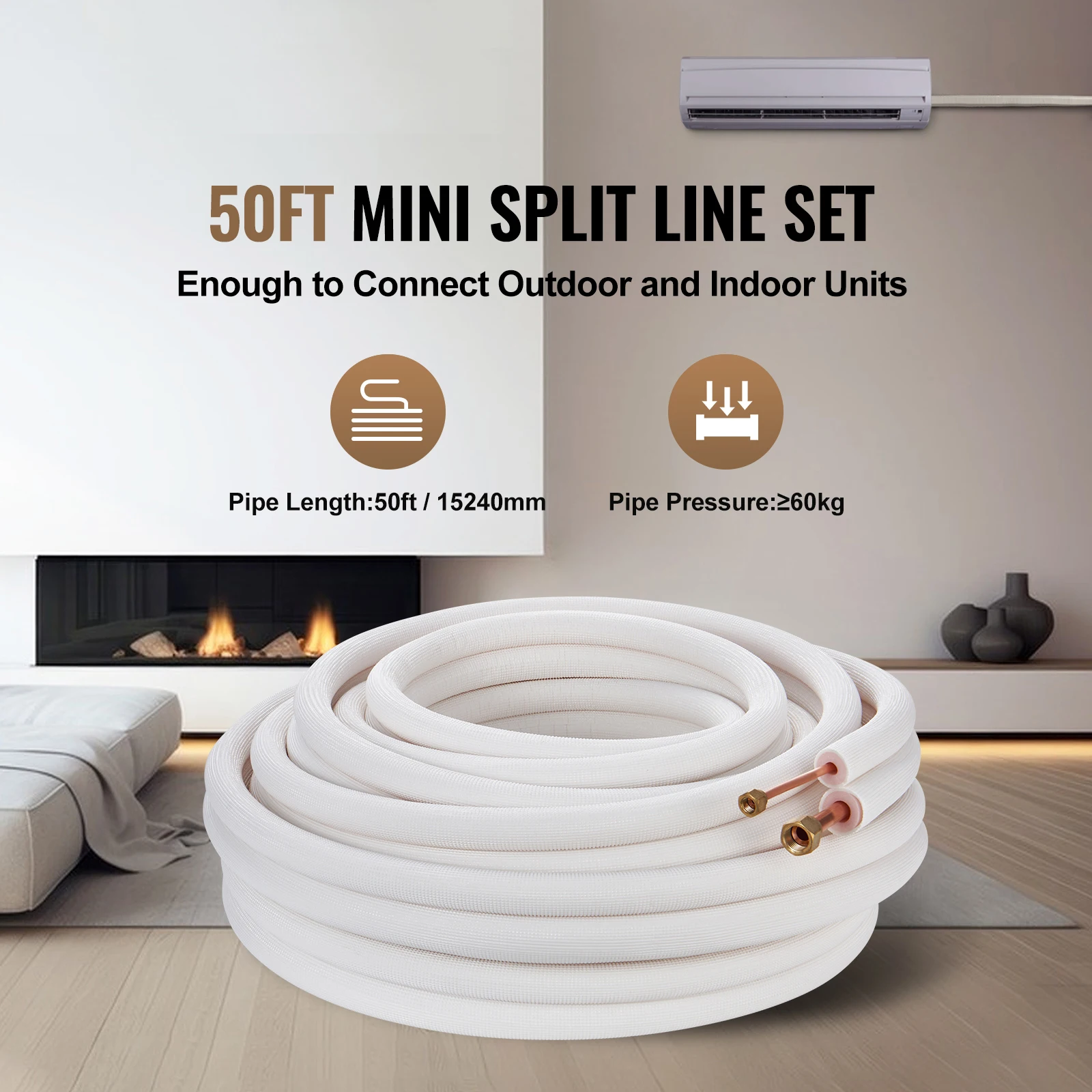 50FT Mini Split Line Set, 1/4