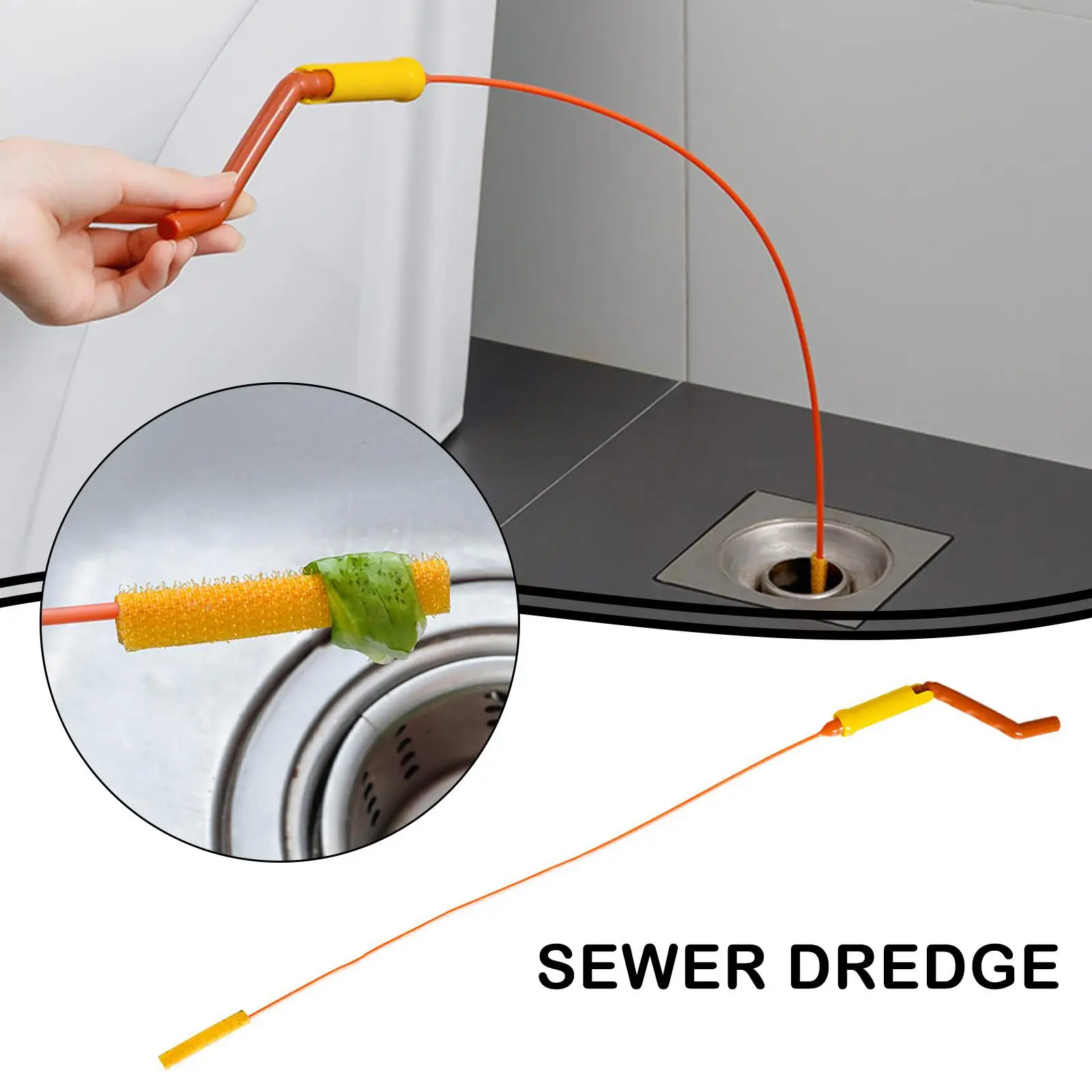 FlexiSnake Sink Snake Cleaner Drain Hair Clog Remover With Drainage Drain Rotating Cleaner Tool Handle Facility Z0J5