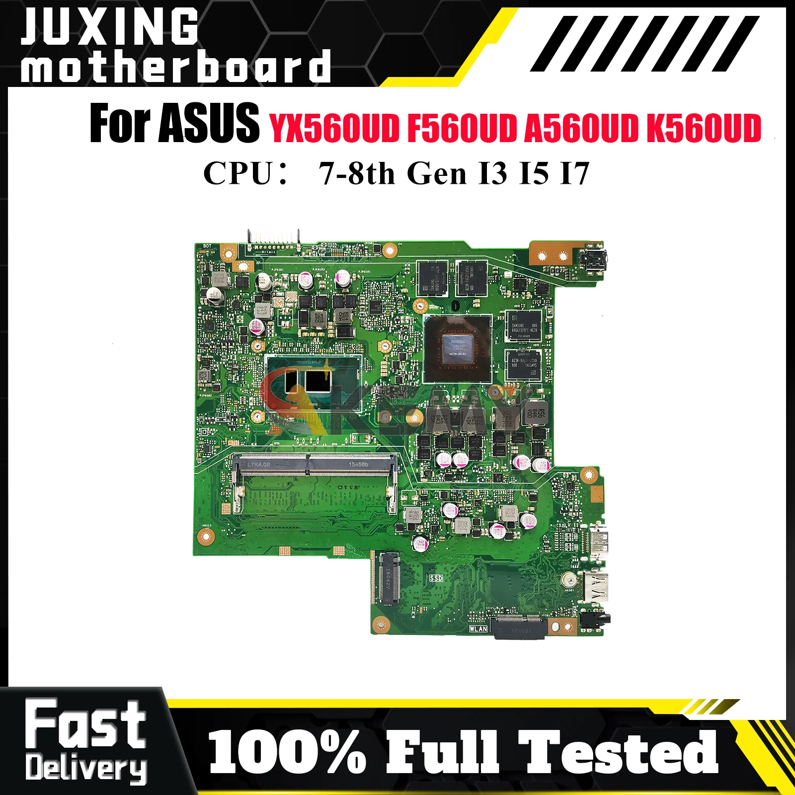 

X560UD Материнская плата для ноутбука ASUS VivoBook X560U F560UD K560UD YX560UD A560UD X560UD Материнская плата с процессором I3 I5 I7 100% тест ОК