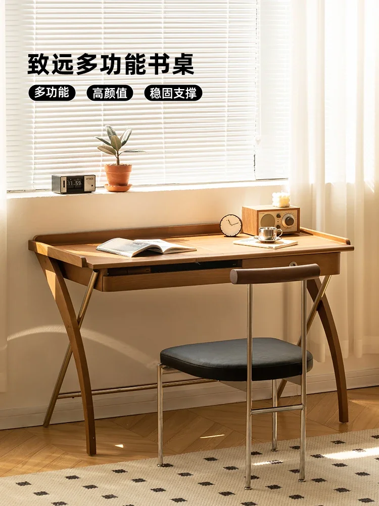 Solid wood desk, simple computer desk for students, small apartment, living room, bedroom, double desk, desk, desk