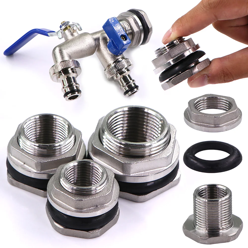 

1/2" 3/4" 1" 1.2" 1.5" 2" Water Tank Joints Adapter 304 Stainless Steel Garden Irrigation Aquarium Fish Tank Coupling Extender