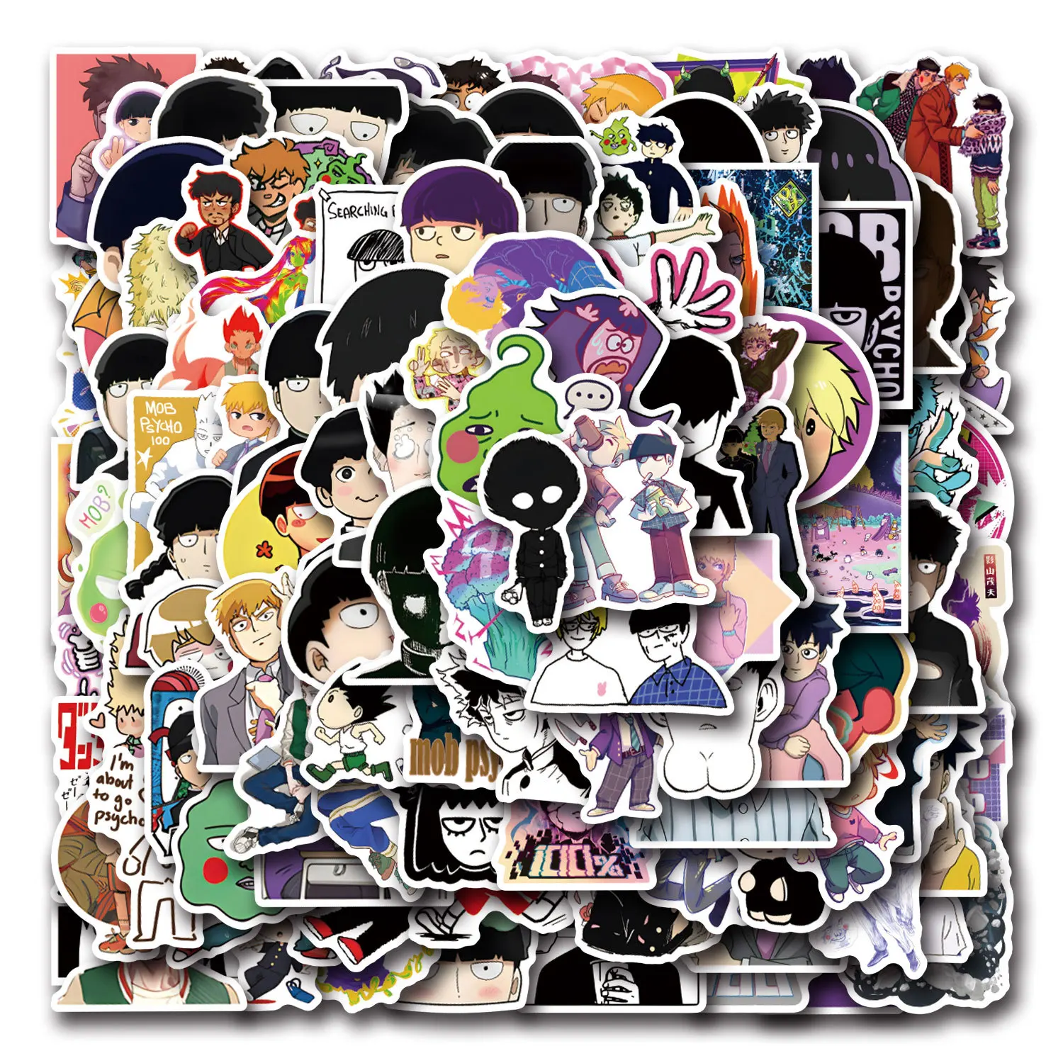 

55/110PCS Anime Mob Psycho 100 Stickers Cartoon Creative Decorative Water Cup Pencil Box Scrapbook Bicycle Waterproof Decal Toys