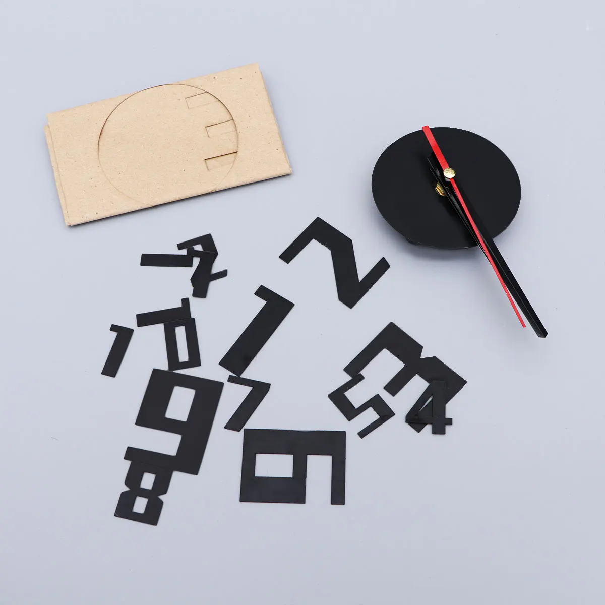 

Numbers Acrylic Wall Hanging Clock Diy Creative Fashion Personality Home Bedroom Living Room Silent Clock without (Black