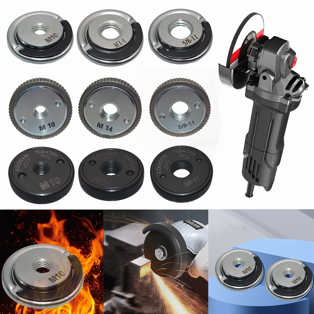 

M10 M14 5/8inch -11 Thread Angle Grinder Flange Nut Clamping Power Chuck Angle Grinder Pressure Plate Locking Nut Replace
