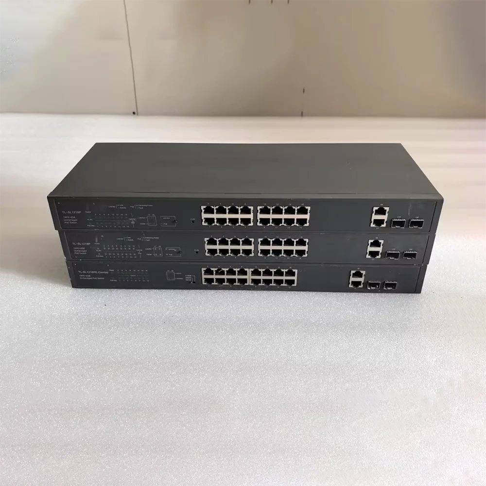 1Pcs 16 Port 100Mbps POE Switch With 2 Gigabit Ports TL-SL1218P High Quality - Fast Shipping