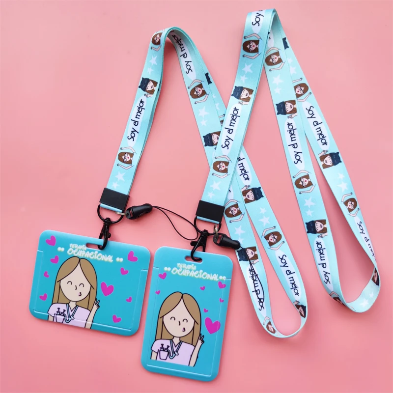 Ergotherapie Kartenhalter Lanyard Krankenschwester Kreditkartenetui Umhängeband Ausweishalter Anmeldeinformationen Einziehbarer Clip yoyo – Detail 2