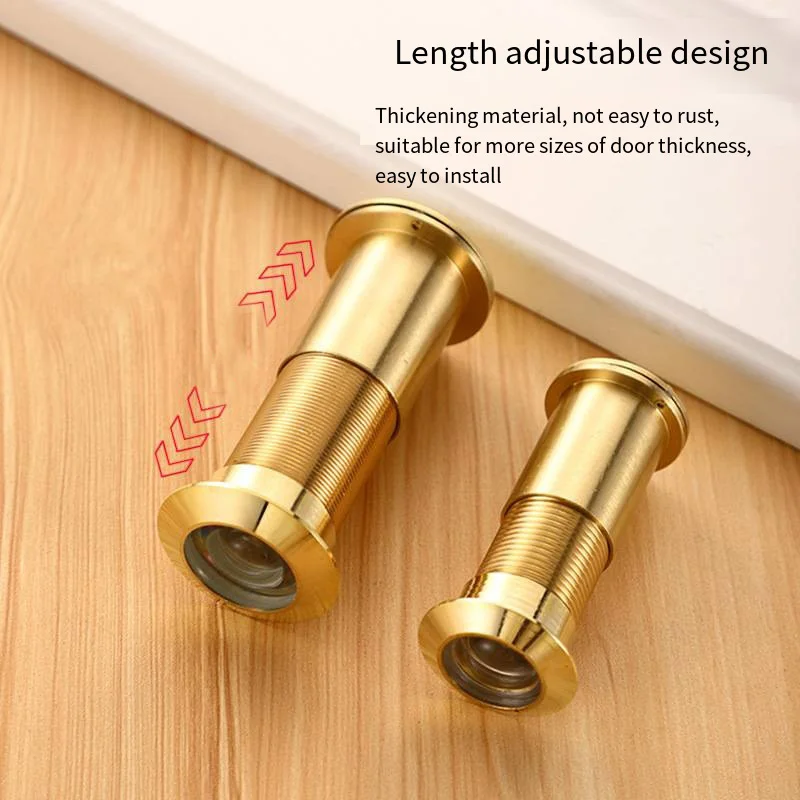 Copper Hidden Security Door Viewer Peephole for Front Door with Privacy Cover Optical Glass Lens with Degree Unobstructed View